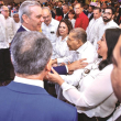 El presidente Luis Abinader saluda al general en retiro Luis María Pérez Bello
