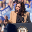 La candidata demócrata Kamala Harris, debate hoy  martes con el candidato republicano Donald Trump.