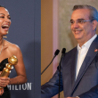 Luis Abinader y Zoe Saldaña