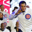 Sammy Sosa en su reencuentro con los Cachorros de Chicago, equipo que tuvo su convención este viernes. Los fanáticos del club le tributaron un gran recibimiento.