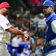 Albert Pujols, dirigente de los Leones y Gilbert Gómez, mánager del Licey.
