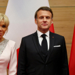 El presidente de Francia, Emmanuel Macron y Brigitte Macron