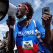 Protesta de un grupo de haitianos en Estados Unidos, a favor del programa TPS.