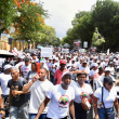 Residentes de La Cuaba protestan frente al Palacio Nacional el miércoles 1 de julio de 2026