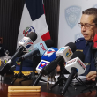 El vocero de la Policía Nacional, Diego Pesqueira en la sede de la institución.