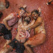 Tomatina en España. Foto AP.