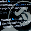En esta ilustración fotográfica creada el 2 de abril de 2023, la imagen de perfil de la cuenta de Twitter de The New York Times se refleja en los tuits del director ejecutivo de Twitter, Elon Musk, en Washington, DC. 

Stefani Reynolds| AFP