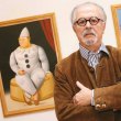 Fernando Botero junto a sus obras