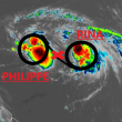 Las tormentas Philippe y Rina interactúan