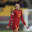 Jennifer Hermoso reacciona después de fallar una oportunidad durante el partido de la Copa del Mundo Femenina correspondiente al Grupo C entre Japón y España.