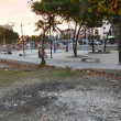 Instalaciones de uno de los nuevos parques realizados en el Malecón, del Distrito Nacional.