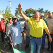 El actual alcalde de Santo Domingo Norte, Carlos Guzmán, en su campaña a la reelección