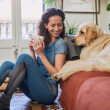 Mujer con su perro