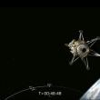Esta imagen de un video distribuido por Space X via NASA TV muestra el módulo lunar de Intuitive Machines al separarse del cohete y dirigirse a la luna, 15 de febrero de 2024.