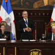 Fotografía muestra al presidente Luis Abinader, en su alocución en el Congreso Nacional.
