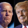 El presidente estadounidense Joe Biden, izquierda, el 5 de enero de 2024, y al precandidato republicano y expresidente Donald Trump, derecha, el 19 de enero de 2024