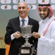 Luis Rubiales junto al presidente de la Autoridad General del Deporte de Arabia Saudí, el príncipe Abdulaziz bin Turki Al-Faisal en foto de archivo.