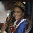 Catalina, princesa de Gales, y el príncipe Guillermo viajan en carroza tras la ceremonia de coronación del rey Carlos III de Inglaterra en Londres, el sábado 6 de mayo de 2023.