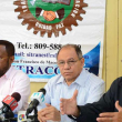 Los dirigentes sindicales Jacobo Ramos, Pepe Abreu y Gabriel del Río Doñé en rueda de prensa.