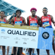 Marileidy Paulino junto con  Anabel Medina, Yeral Núñez y Alexander Ogando en la carrera realizada el pasado sábado.