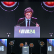 El presidente de Argentina, Javier Milei, pronuncia un discurso durante el acto convocado por Vox, un partido español de ultraderecha, en Madrid, el 19 de mayo de 2024.
