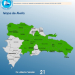 Disminuyen a 21 las provincias en alerta verde