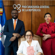La procuradora general de la República, Miriam Germán, junto a los procuradores adjuntos Wilson Camacho y Yeni Berenice Reinoso.