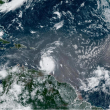 localización del huracán Beryl en la cuenca atlántica.