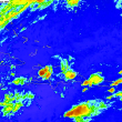 El mapa demuestra la incidencia de la onda tropical y una vaguada provocando lluvias.
