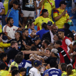 Los fanáticos de Colombia pelean con los fanáticos y jugadores de Uruguay
