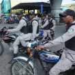 Agentes de la Policía Nacional realizan patrullaje en sectores del Gran Santo Domingo.