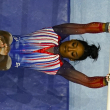 Simone Biles compite durante el preolímpico de gimnasia de los Estados Unidos.