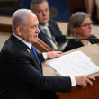 Benjamin Netanyahu se dirige al Congreso de Estados Unidos ayer en Washington. La visita se produce cuando la guerra entre Israel y Hamás llega a casi 10 meses.