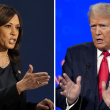 En la fotografía de la izquierda, la candidata demócrata a la vicepresidencia, la senadora Kamala Harris, habla durante un debate el 7 de octubre de 2020, en Salt Lake City. En el lado derecho, el candidato republicano a la presidencia y expresidente Donald Trump habla durante un debate el 27 de junio de 2024, en Atlanta.