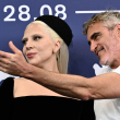 La actriz y cantante Lady Gaga y el actor estadounidense Joaquin Phoenix