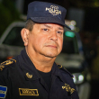 La imagen publicada por la Policía Nacional Salvadoreña muestra al director de policía Mauricio Arriaza en San Salvador el 1 de agosto de 2023.