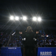 La vicepresidenta estadounidense y candidata presidencial demócrata Kamala Harris habla durante un acto de campaña en el Bojangles Coliseum de Charlotte, Carolina del Norte, el 12 de septiembre de 2024