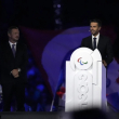 El presidente del comité organizador de los Juegos Olímpicos y Paralímpicos de París Tony Estanguet da un mensaje en la ceremonia de clausura de los Juegos Paralímpicos el domingo 8 de septiembre del 2024.