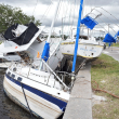 barcos destruidos durante el huracán Helene