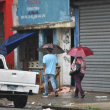 Fotografía muestra lluvias registradas en la capital dominicana.