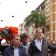 King Felipe VI of Spain (CR) is heckled by angry residents who throw mud and objects during his visit to Paiporta, in the region of Valencia, eastern Spain, on November 3, 2024, in the aftermath of devastating deadly floods. - A delegation led by Spain's king and prime minister was heckled today as it visited the Valencia region hit by deadly floods, with some screaming "assassins" and others throwing mud, according to AFP journalists on the scene. King Felipe VI and Queen Letizia visited the town of Paiporta, one of the most affected by the floods that have killed more than 200 people, alongside Prime Minister Pedro Sanchez and other officials. (Photo by Manaure Quintero / AFP)