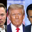 Esta combinación de imágenes muestra a Elon Musk (i), Donald Trump (c) y a Vivek Ramaswamy (d)