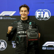 George Russell es todo felicidad tras lograr la Pole Posición para el Gran Premio de Las Vegas.