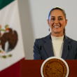 La presidenta mexicana, Claudia Sheinbaum, en conferencia de prensa en el Palacio Nacional en Ciudad de México, el 2 de octubre de 2024, la mañana después de su toma de protesta.