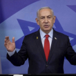 El primer ministro de Israel, Benjamin Netanyahu, pronuncia un comunicado por televisión el martes 26 de noviembre de 2024, en Jerusalén, Israel.