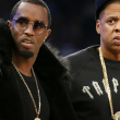 Jay-Z y Sean "Diddy" Combs en partido de baloncesto All-Star de la NBA, el 15 de febrero de 2015, en Nueva York