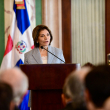 Laura Chinchilla, ex presidenta de Costa Rica, mientras hablaba en el Palacio Nacional de República Dominicana