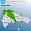 Ocho provincias en alerta verde y una bajo alerta amarilla