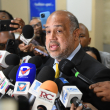 Miguel Valerio, abogado de Espaillat, habló con los medios de comunicación tras más de 7 horas de interrogatorio