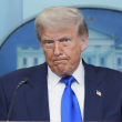 El presidente estadounidense Donald Trump durante una sesión informativa con la prensa el viernes 27 de junio de 2025, en la Casa Blanca, Washington